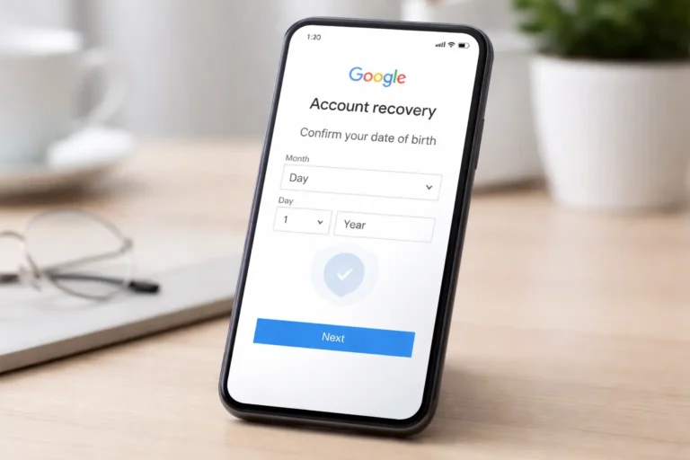 google account recovery date of birth