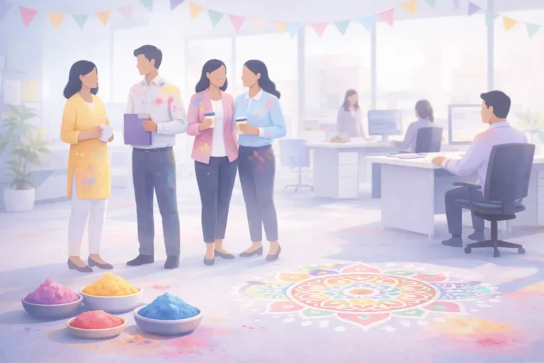 holi celebration in office