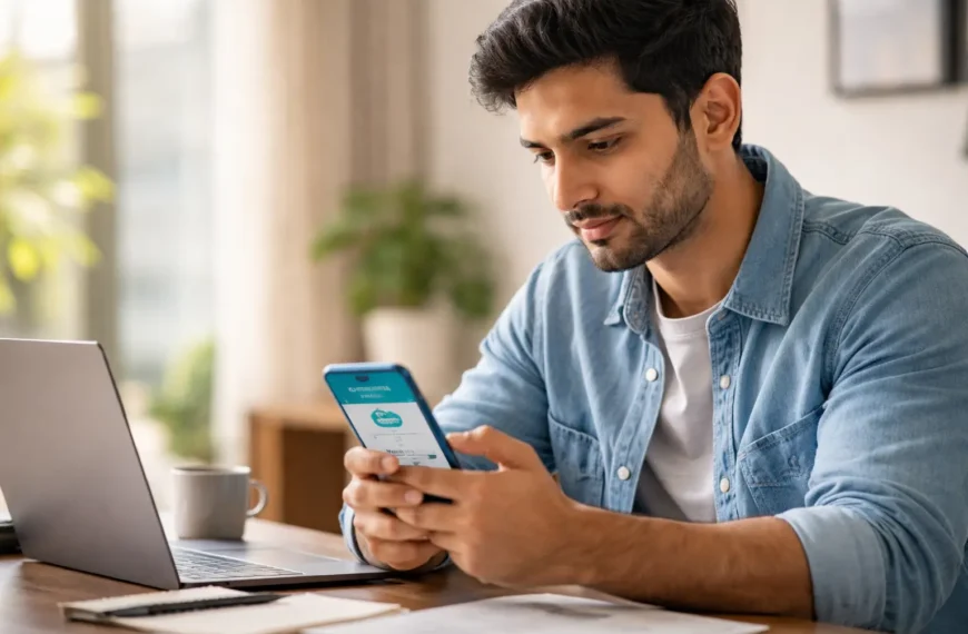 KreditBee loan app usage on smartphone by young professional