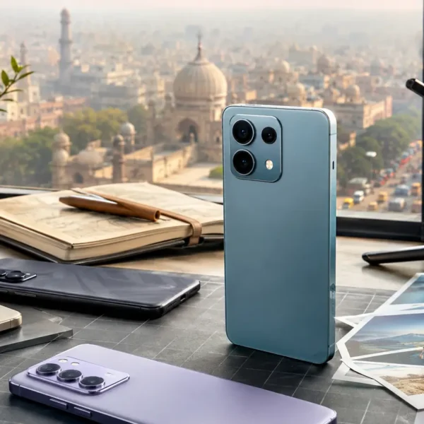 Best camera phones under ₹25,000 arranged in a premium smartphone photography setup
