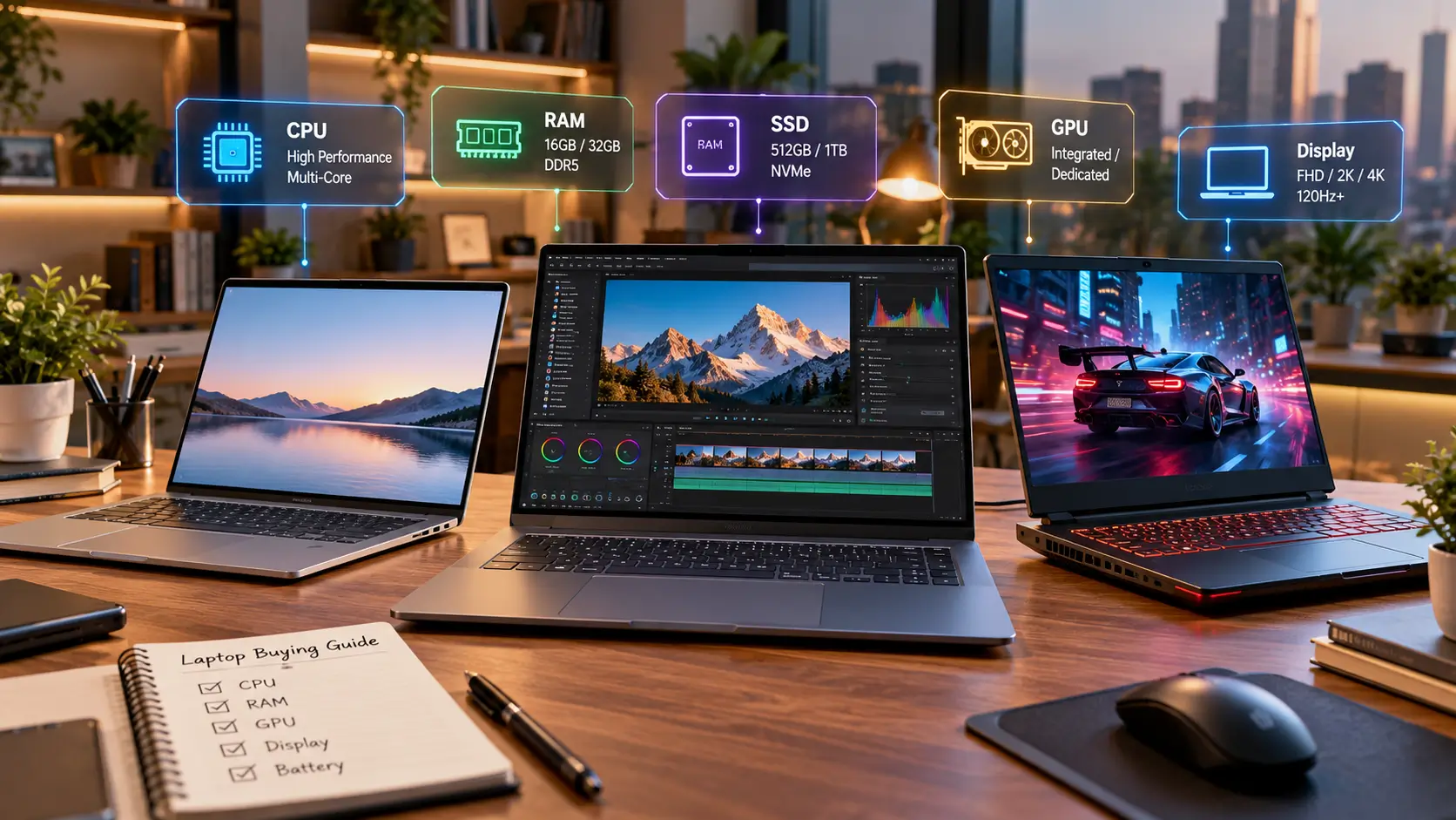 Best laptop configuration guide showing different laptop types and hardware specifications