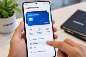Samsung Galaxy phone showing Samsung Wallet settings for deactivating Samsung Pay