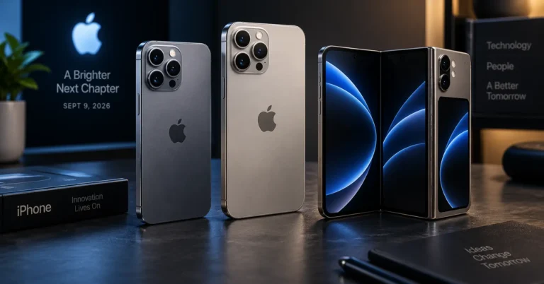 Conceptual image representing the expected iPhone 18 Pro, iPhone 18 Pro Max and reported foldable iPhone Duo