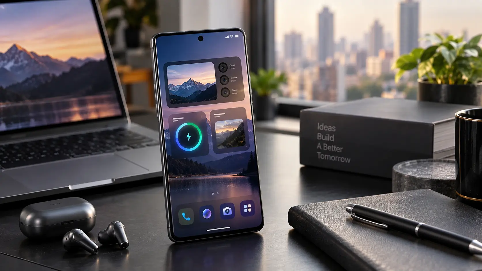 Conceptual premium Android smartphone representing the upcoming OPPO Find X10 Pro in an Indian technology workspace