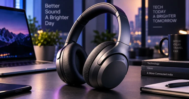 Conceptual premium wireless noise-cancelling headphones representing Sony's new WH-1000XM4C