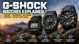 Original Casio G-Shock square digital watch design.