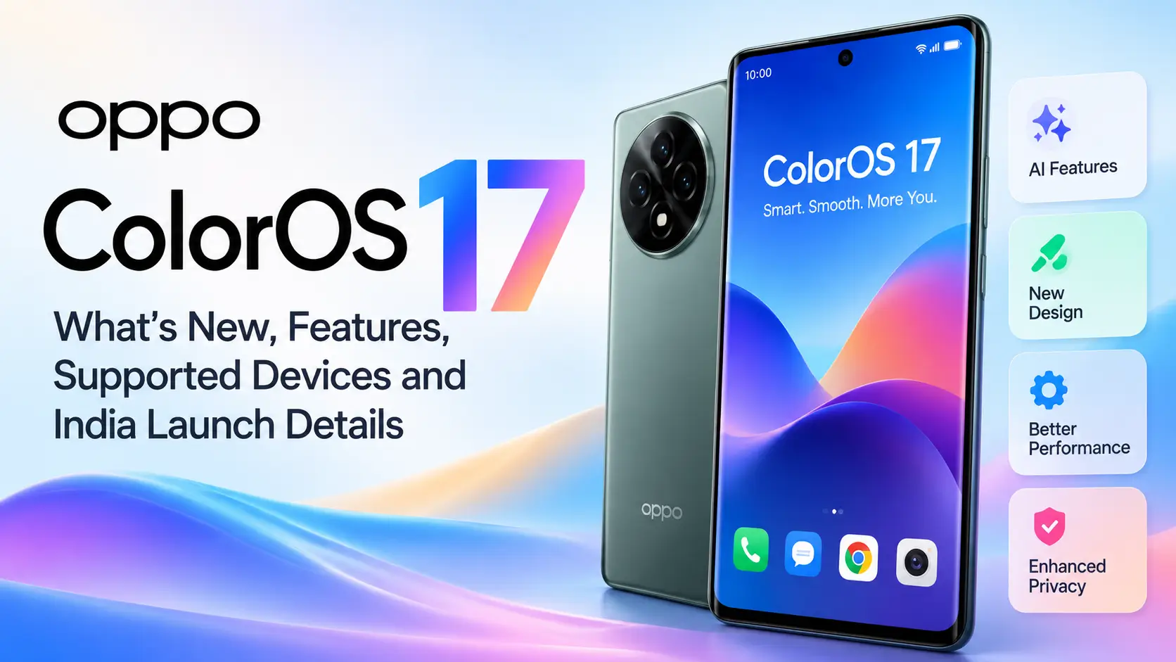 ColorOS 17 interface and Living Flow Design on an OPPO smartphone