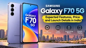 Samsung Galaxy F70 5G featured image highlighting expected price, features and launch details in India.