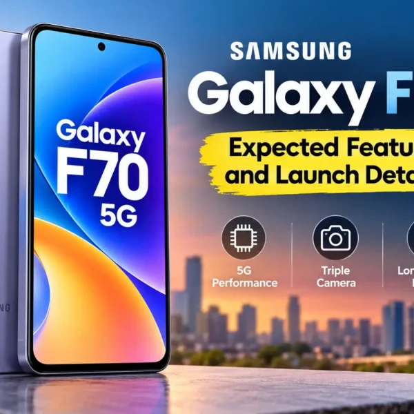 Samsung Galaxy F70 5G featured image highlighting expected price, features and launch details in India.