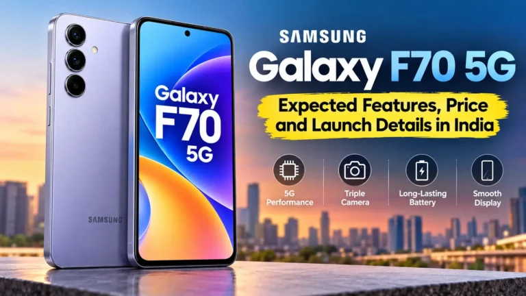 Samsung Galaxy F70 5G featured image highlighting expected price, features and launch details in India.