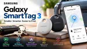 Samsung Galaxy SmartTag 3 in white and black