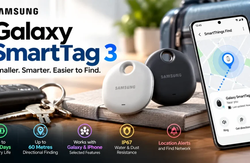 Samsung Galaxy SmartTag 3 in white and black